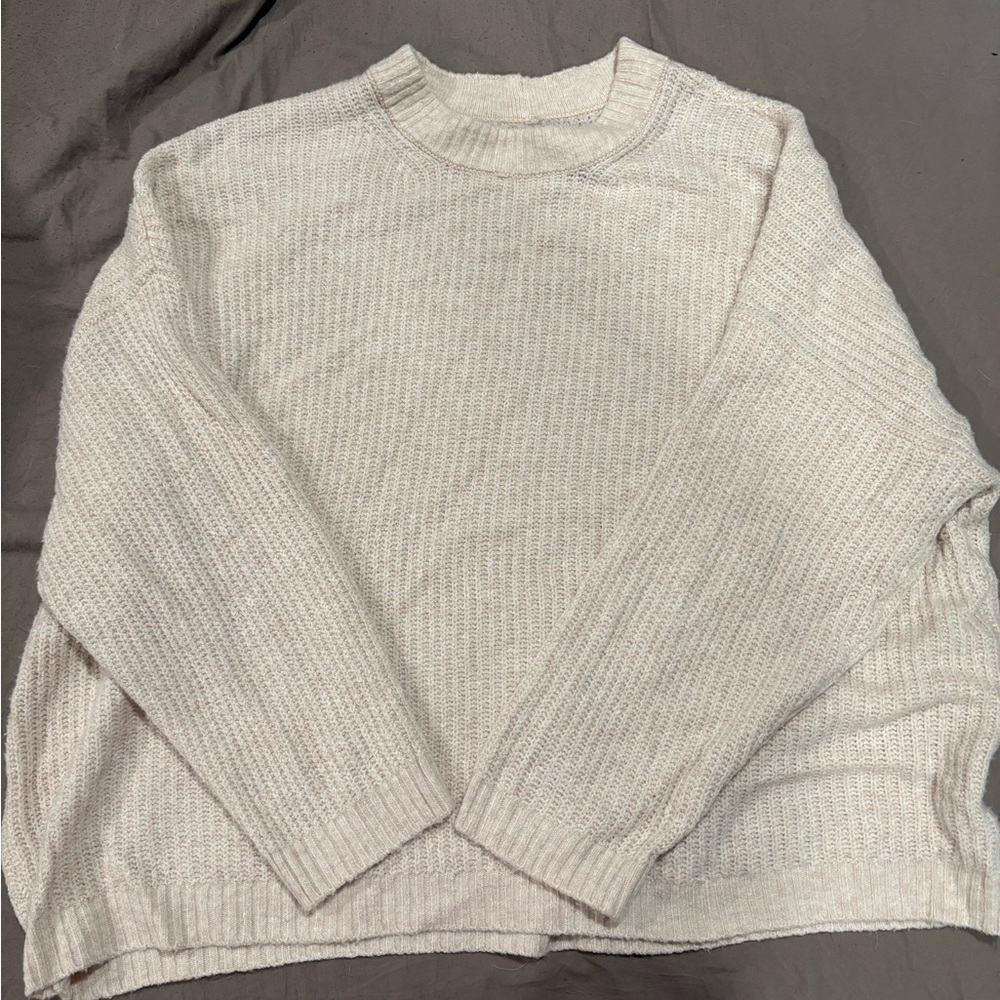 American Eagle Outfitters Cream Knit Pullover